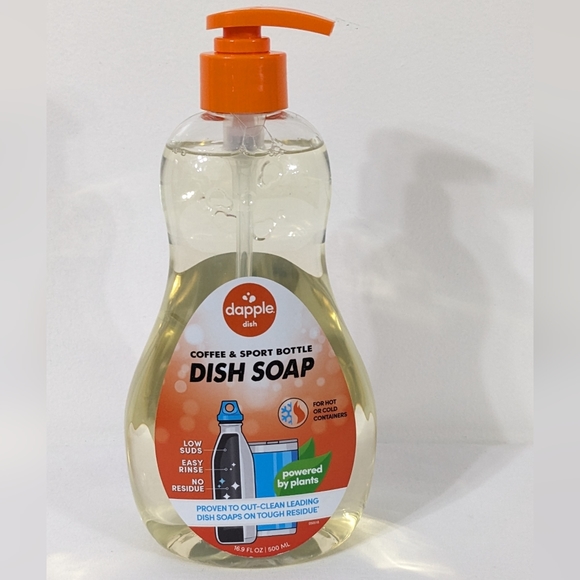 Dapple Coffee & Sport Bottle Dish Soap, Powered By Plants, 16.9 FL Oz. - Picture 2 of 8